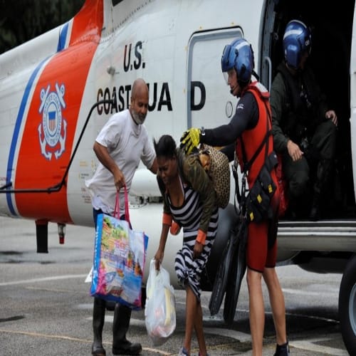 flood damage in Texas from hurricane Harvey 