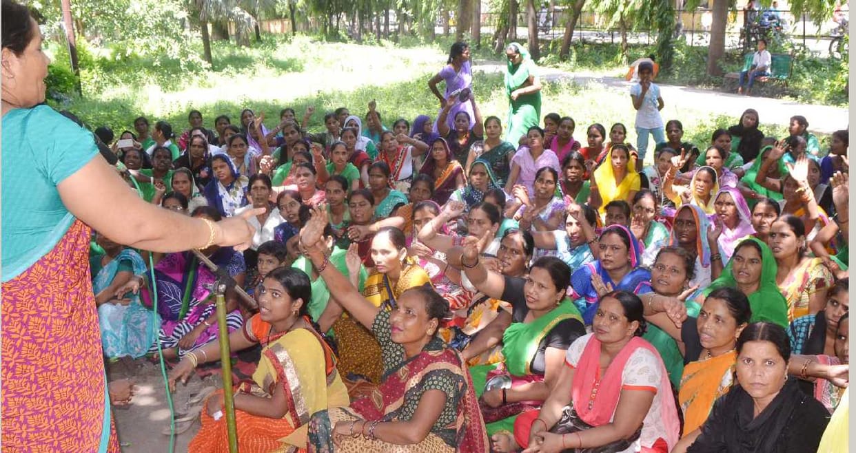 Anganwadi worker on strike on eighth day