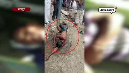 Worker fainted in gutter in Kanpur