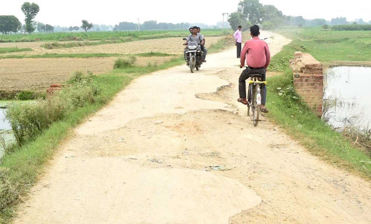 This is pit hole free road of Yogi raj
