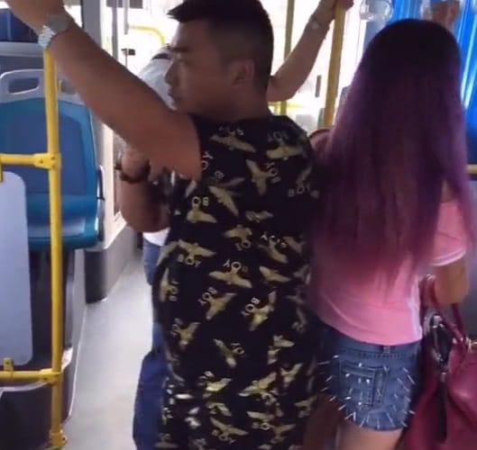 chinese girl wearing spiky shorts for safty