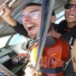 nude man jumped the airplane by playing violin 