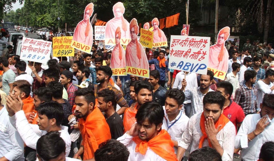 ABVP  held chhatra adhikar rally at delhi university  north campus