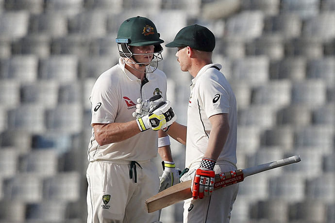 Bangladesh vs Australia 1st-test Dhaka David Warner scores half century 