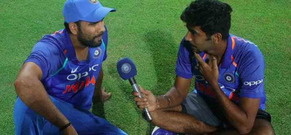jasprit bumrah gives an exciting interview to rohit sharma after third odi