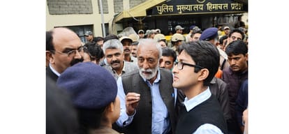 Gudiya Nyaya Manch protest outside police headquarter shimla
