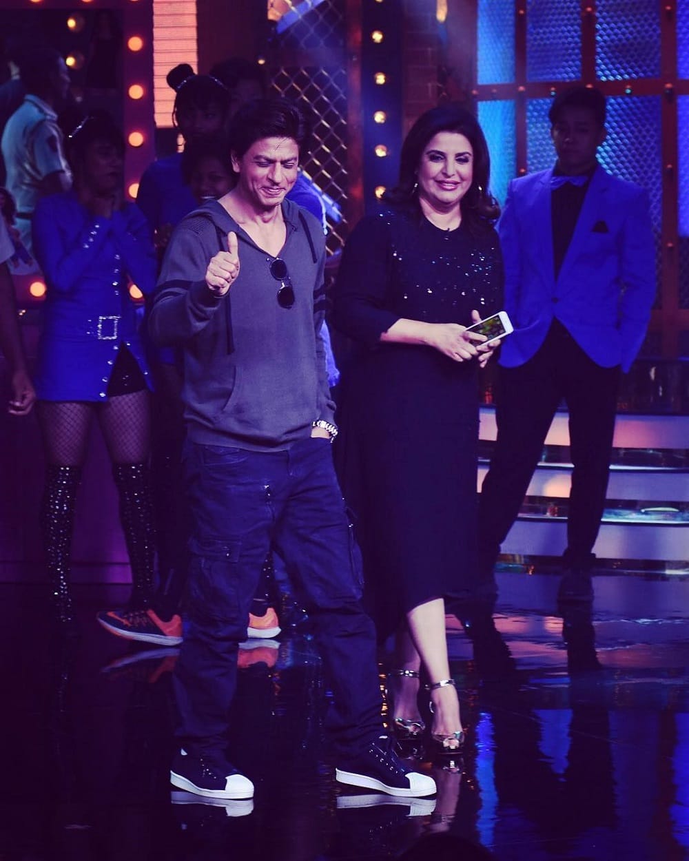 farah khan enjoyed with shilpa shetty and riteish deshmukh on the set of lip sing battle
