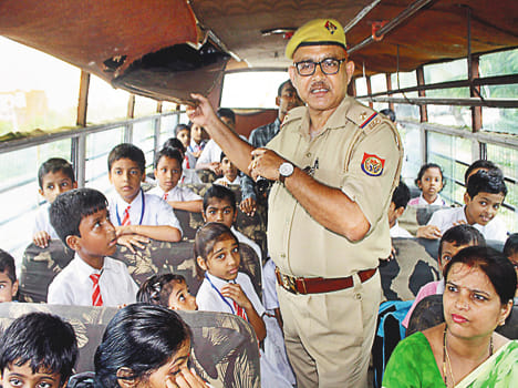 The threat to the head of the children running on the school bus