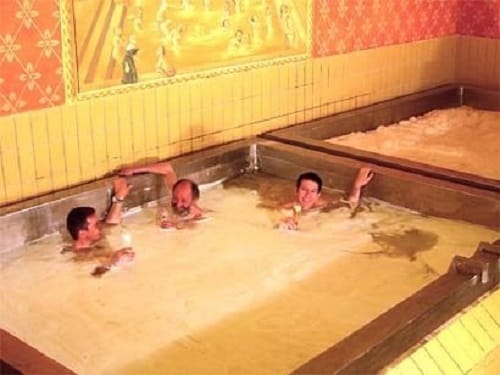 Starkenberger opend first ever beer swimming pool at Tarrenz in Austria 