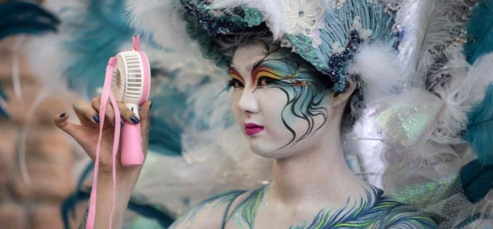 international Body painting Festival at the Daegu in South Korea going on 