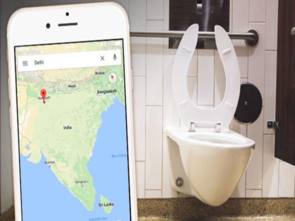 now locate public toilet on google map in india