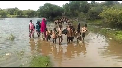 Water logging is problem for student in a village of udaipur