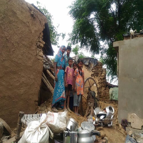 Due to torrential rains in the district, many children survived the death, photos