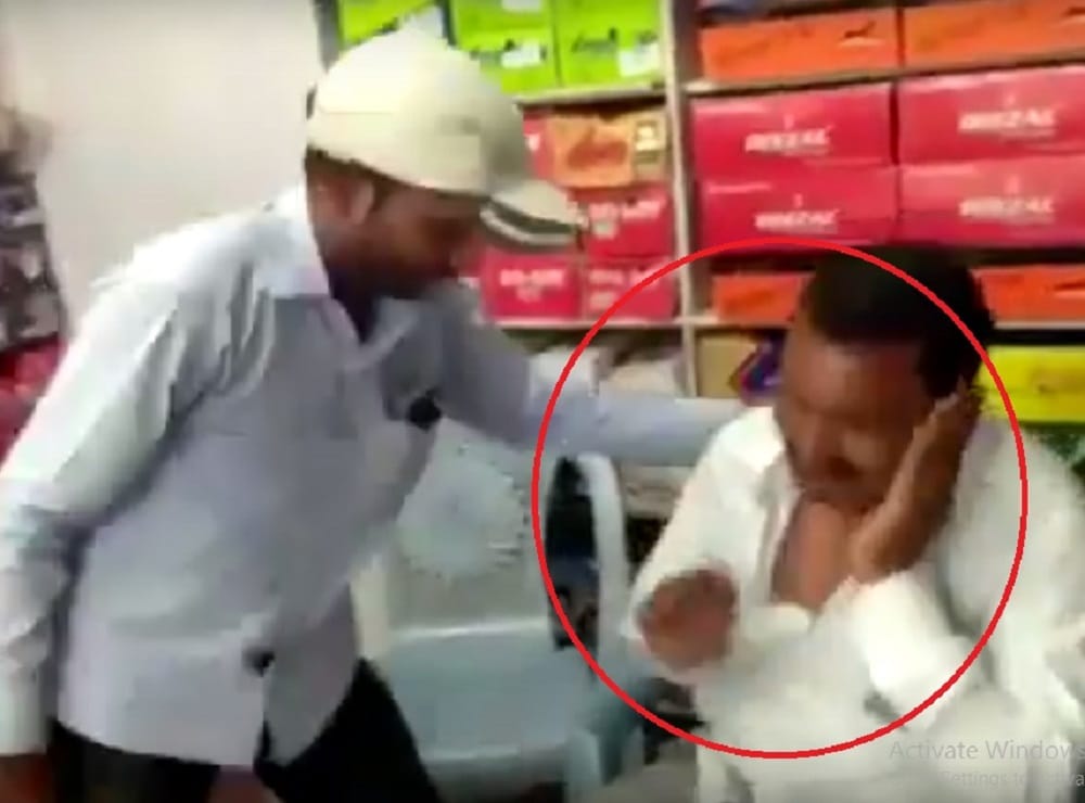 watch this viral video of Irritated shopkeeper slaping customer 
