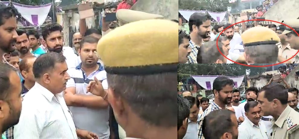 Himachal hamirpur BJP mla vijay agnihotri gets into argument with police officer