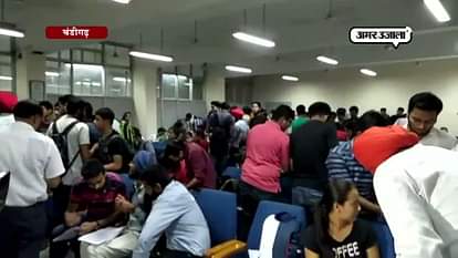 first day of filling nomination for panjab university student council election 2017in Chandigarh