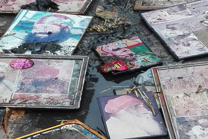 Photographs of  Dera Head ram rahim found in the drain during the cleaning