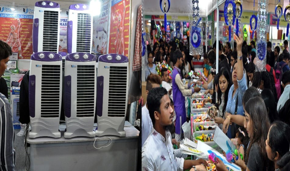 delhi book fair get less book lovers, handbag and massager stall crowded