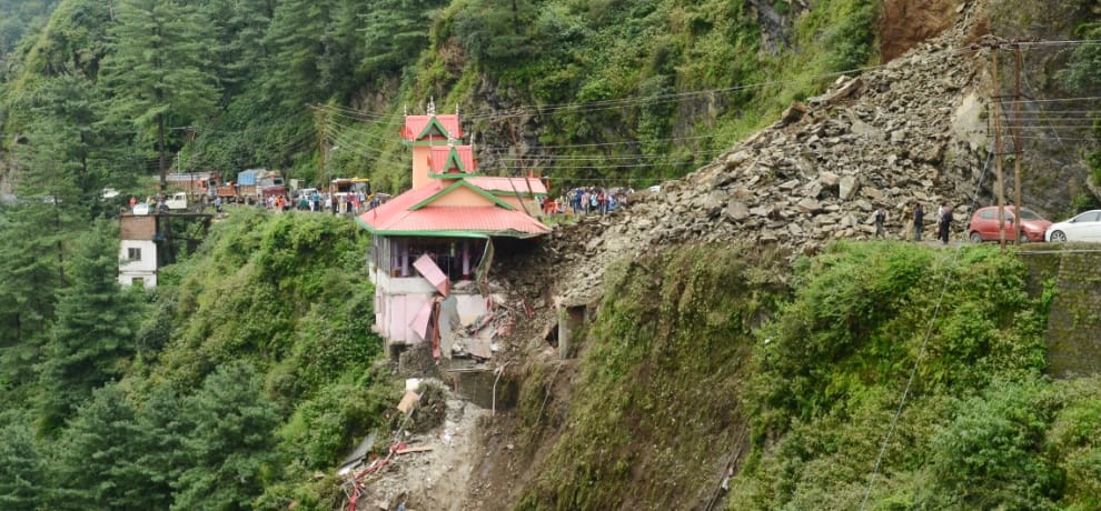 Land Slide at Dhali Bypass Road at Shimla.