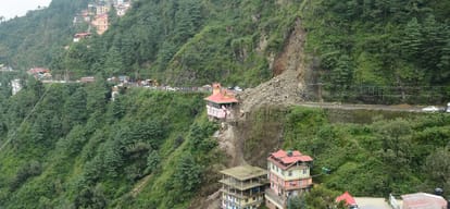Land Slide at Dhali Bypass Road at Shimla.