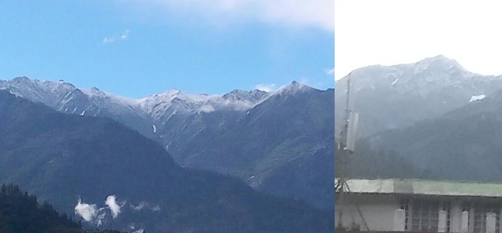 Fresh snowfall on peaks of himachal pradesh