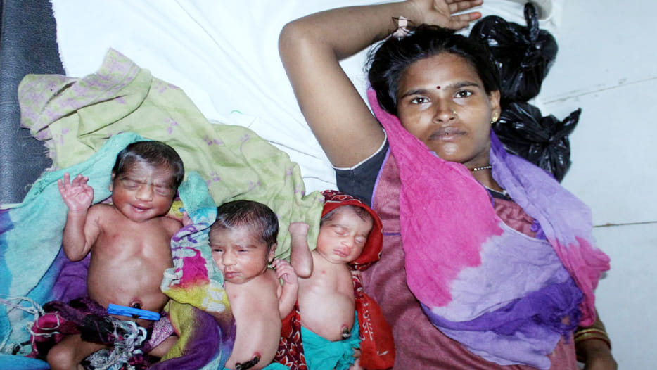 Ramvati who gave birth to four daughters together