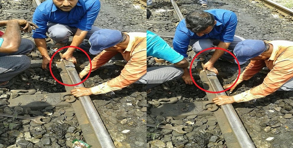 Then save the big rail accident, broken railway tracks near station