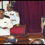 president kovind stops dharmendra pradhan during oath ceremony