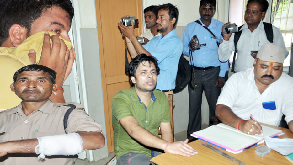 angry doctor attacked on police station
