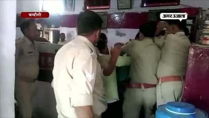 Victim beaten by Police in chandauli
