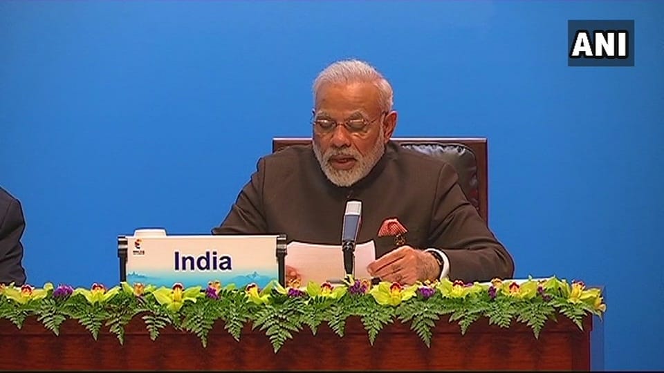 PM narendra modi said Peace, development is essential for each other in xiamen 