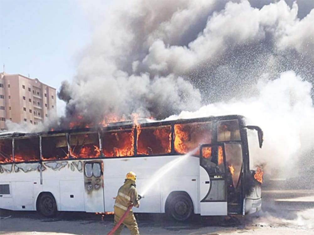 fire in bus full of passenger  going to delhi from haldwani 