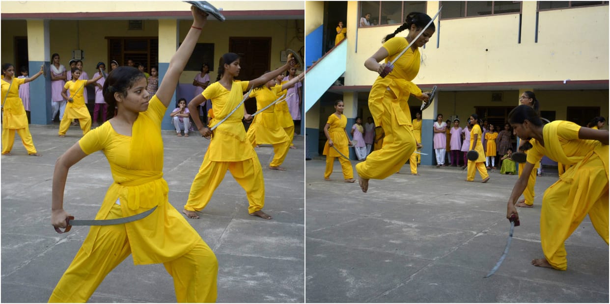 kashi gurukul girl student learn vedas and weapon training