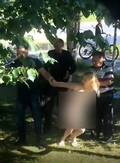 women naked middle of a busy street in russia due to high on synthetic drug spice