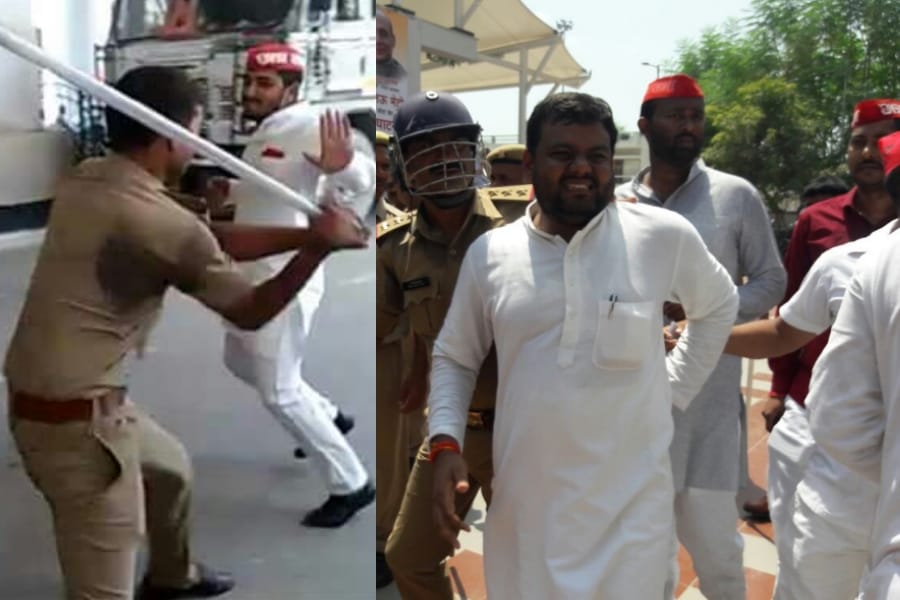 SP activists made ruckus on transportnagar metro station lucknow
