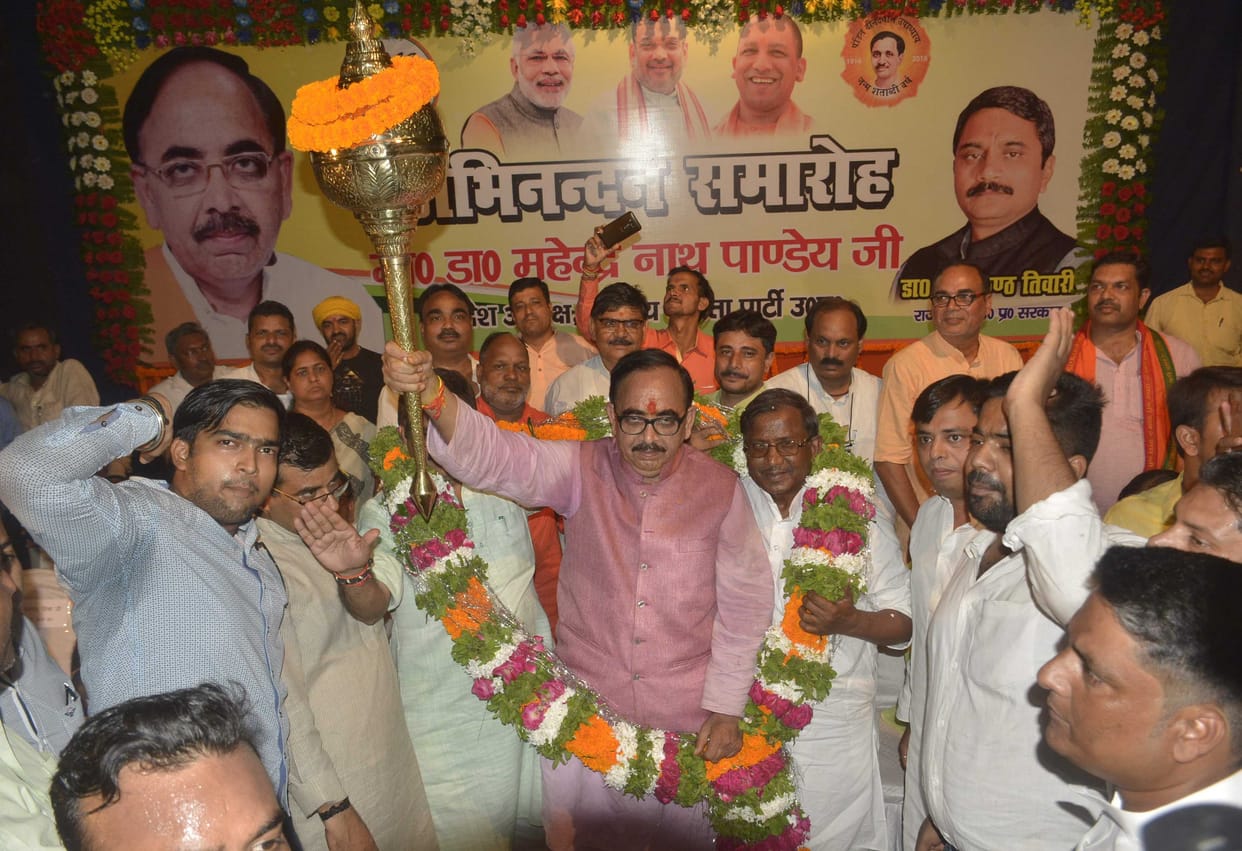 mahendra nath pandey welcome in varanasi