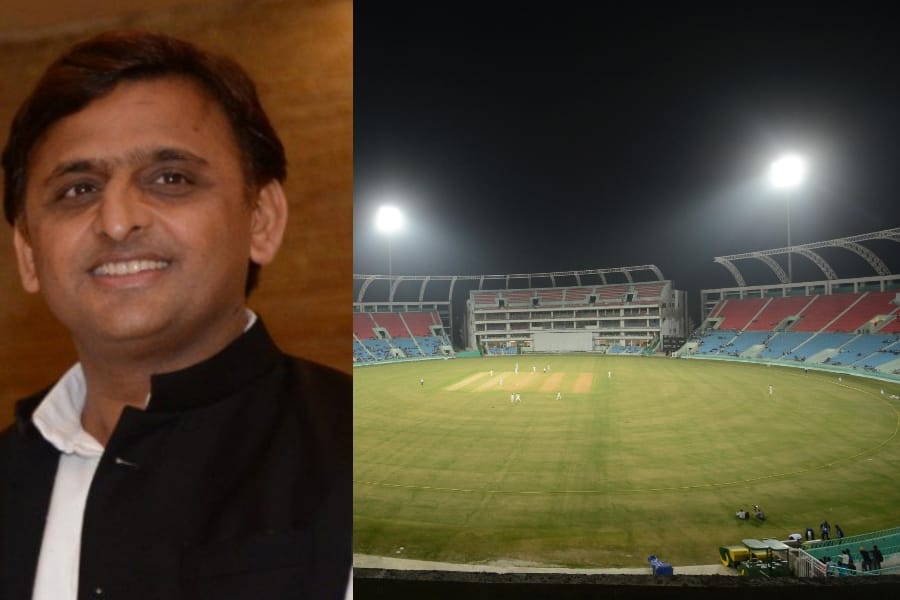 akhilesh yadav commments on ikana stadium Lucknow.