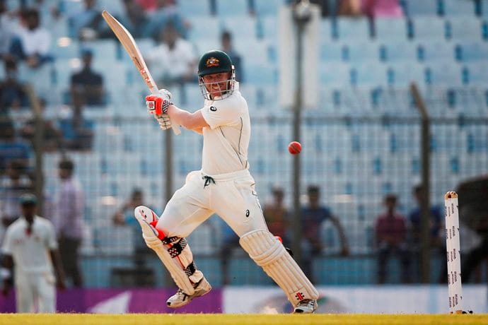 Bangladesh  Vs Australia : David warner scores his 20th test ton 