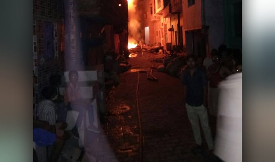 plastic factory catches fire at mid night in ghaziabad, it is doused in morning see photos