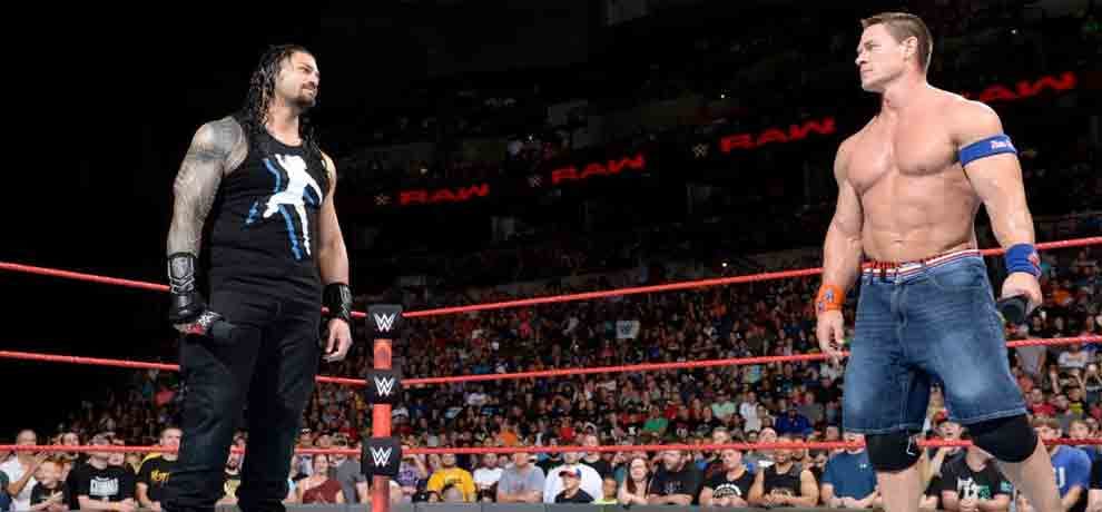 john cena and roman reigns clash again in wwe raw