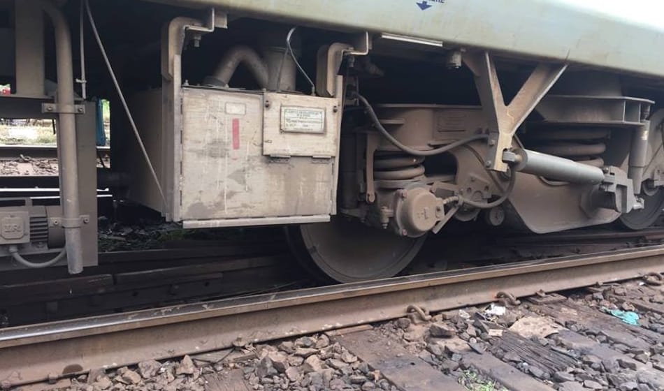 Engine and Power car of Ranchi Rajdhani Express derail on Delhi's Shivaji Bridge.