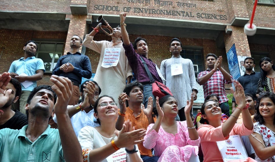 58.69 percent voting in jnu student wing