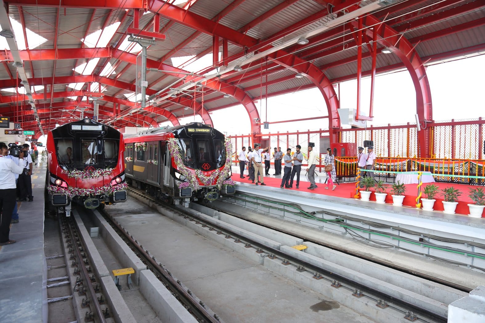 construction of underground route of Lucknow metro.