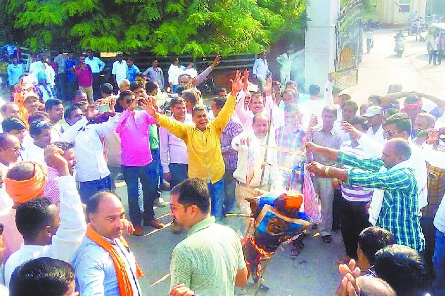 protest of sikhamitra for salary hike