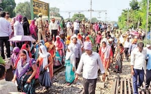 Rail rammed on the rail tracks
