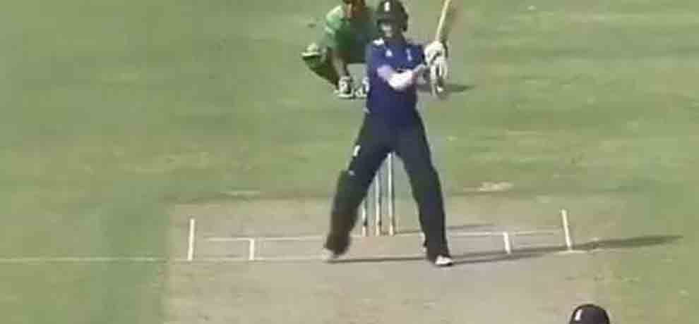 batsman played odd shot and gets unique name on social media
