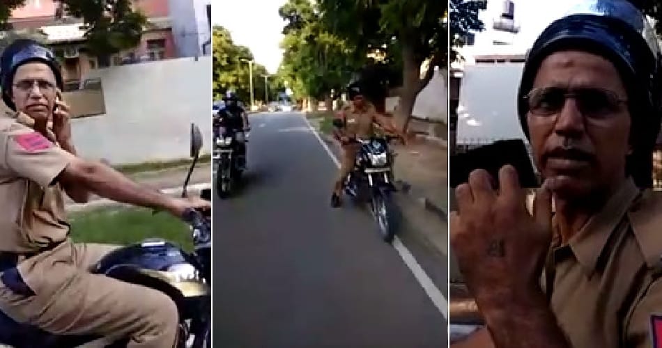 chandigarh police constable slapped boy on road