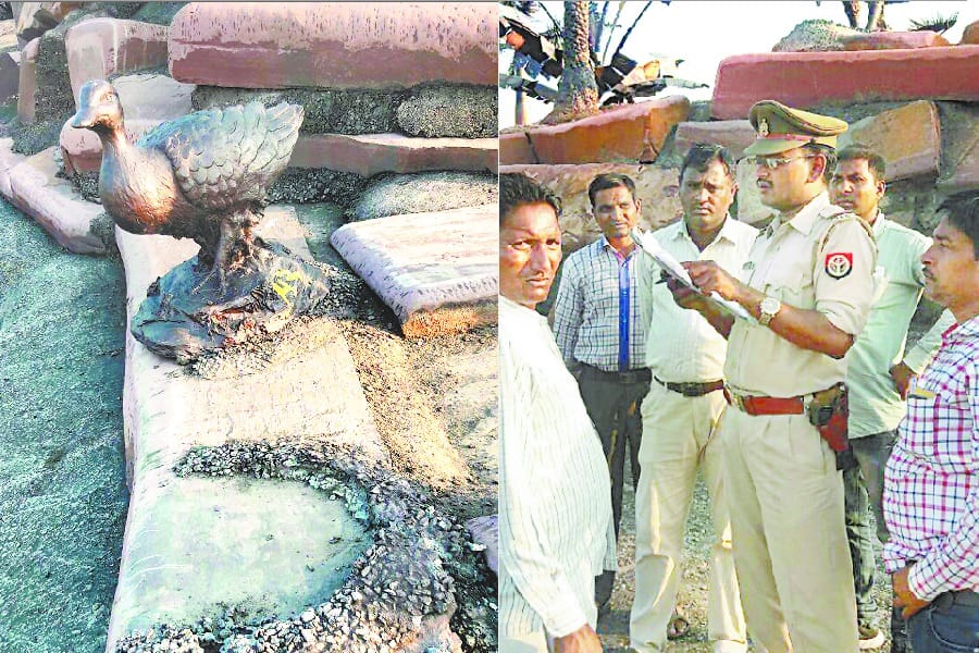 costly statue stolen from eco garden lucknow
