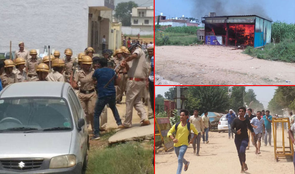 pradyumn murder case: lathi charge on protesters at ryan international school in gurugram