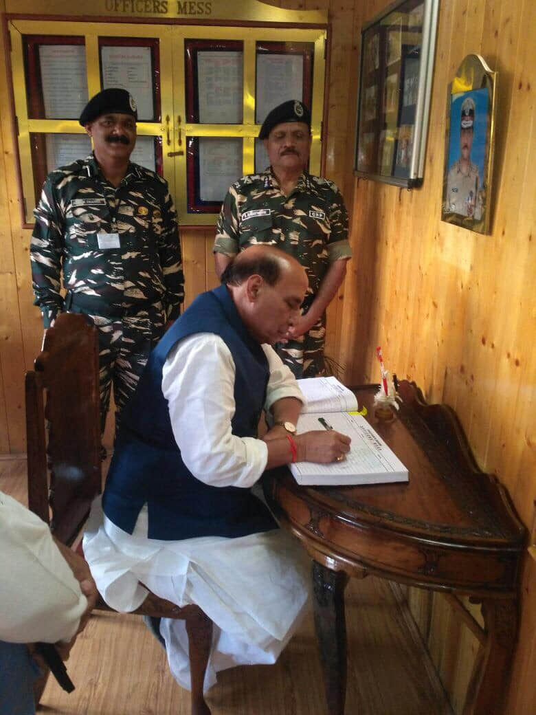 pics of home minister rajnath singh kashmir visit